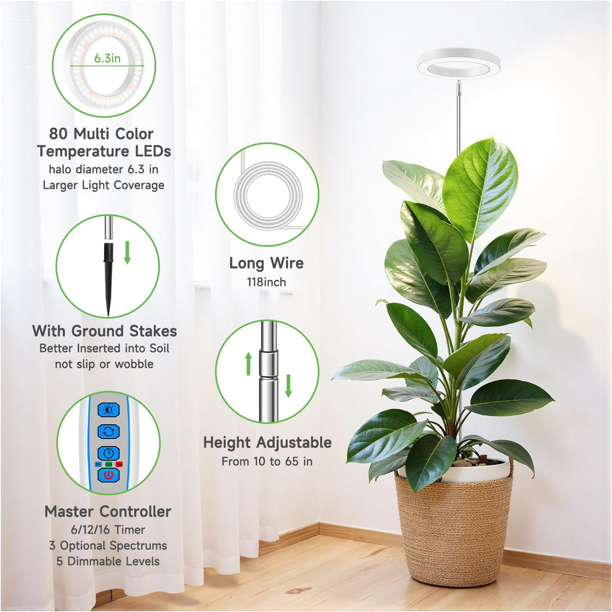 Aokrean Grow Lights for Indoor Plants Growing, Full Spectrum with Base Father Jim Norris notebooks