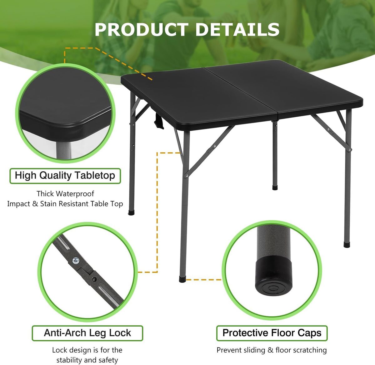BestOffice | 6FT Folding Table | Black | Portable Plastic Table Father Jim Norris notebooks