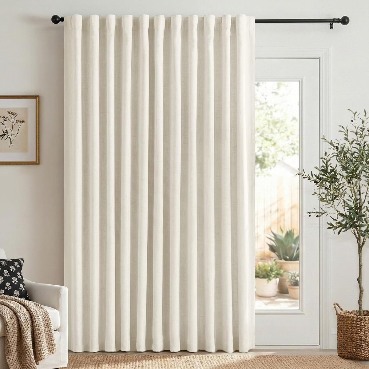 Blush Pink Total Blackout Sliding Door Curtains 96 Inches Long