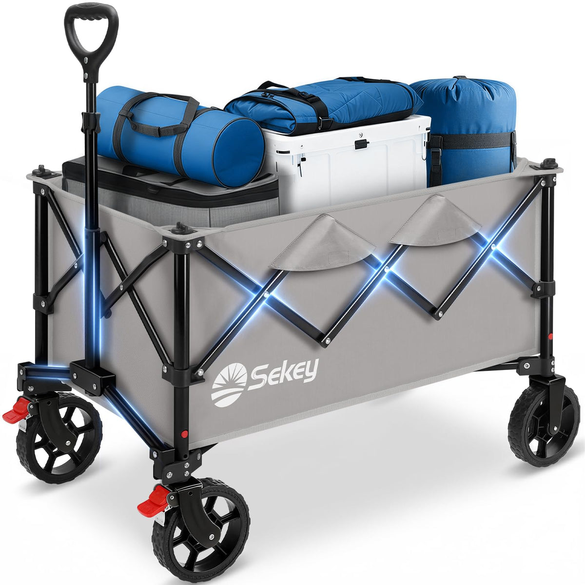 Sekey Lightweight Collapsible Wagon, 220 lb Capacity, Quick-Fold Cart Father Jim Norris notebooks