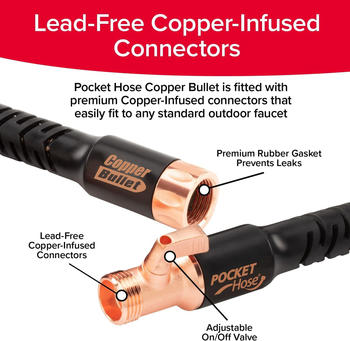 Pocket Hose Copper Bullet 50 FT Expandable Garden Hose, 10-Pattern Nozzle Father Jim Norris notebooks