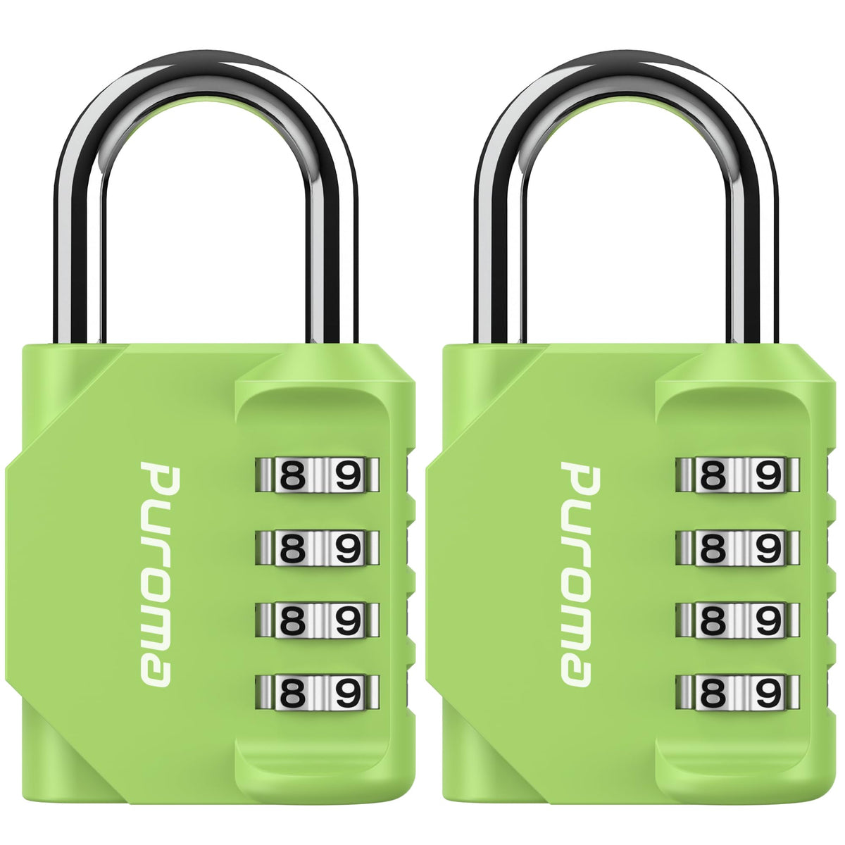 Puroma 2 Pack Combination Lock Locker 4 Digits Combo Padlock Gym Black