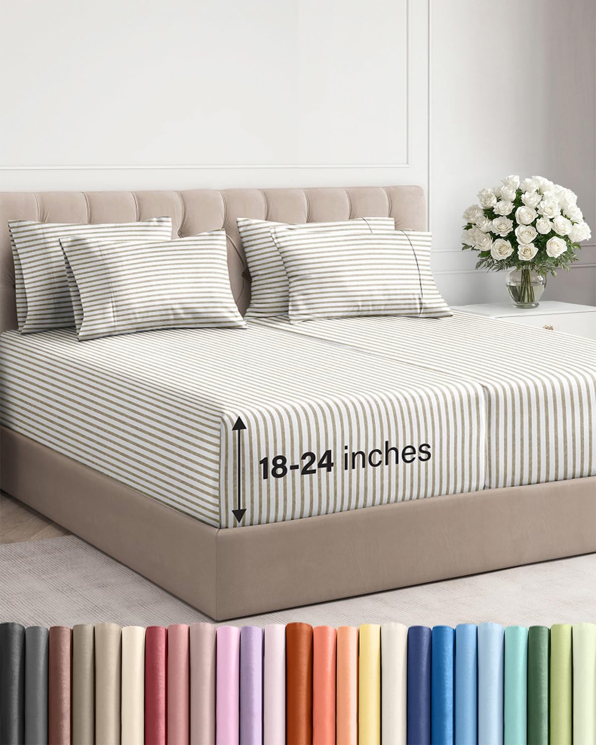 CGK Extra Deep Twin XL Sheet Set - 4pc College Dorm Room - Coral