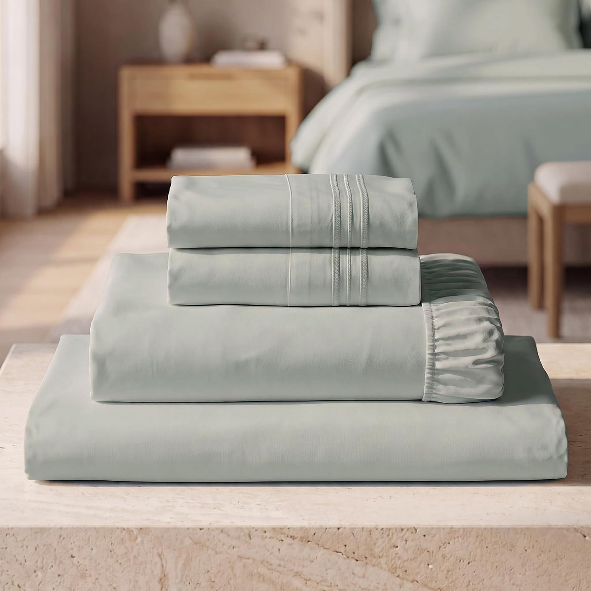 Mellanni Iconic 3-Piece Bed Sheet Set, 16" Deep Pocket (Twin, White)