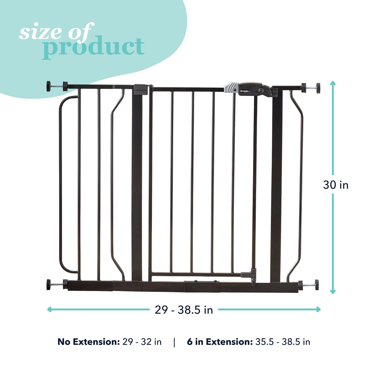 Regalo Safety 29"-38.5" Easy Step Baby Gate, Bottom of Stairs & Doorways