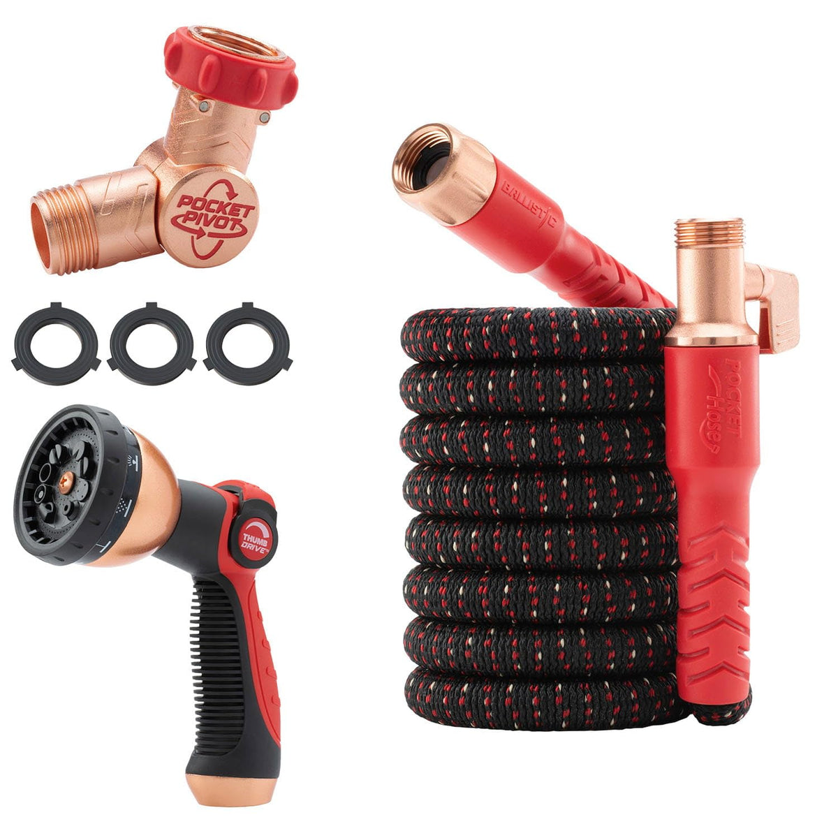 Pocket Hose Ballistic 50 FT Expandable Garden Hose, No-Kink, As Seen on TV Father Jim Norris notebooks