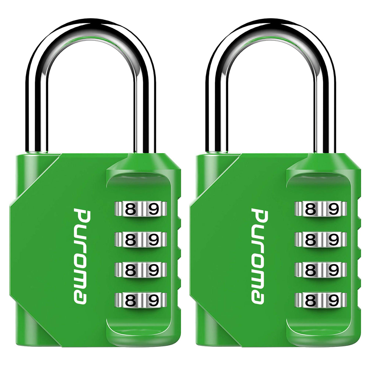 Puroma 2 Pack Combination Lock Locker 4 Digits Combo Padlock Gym Black