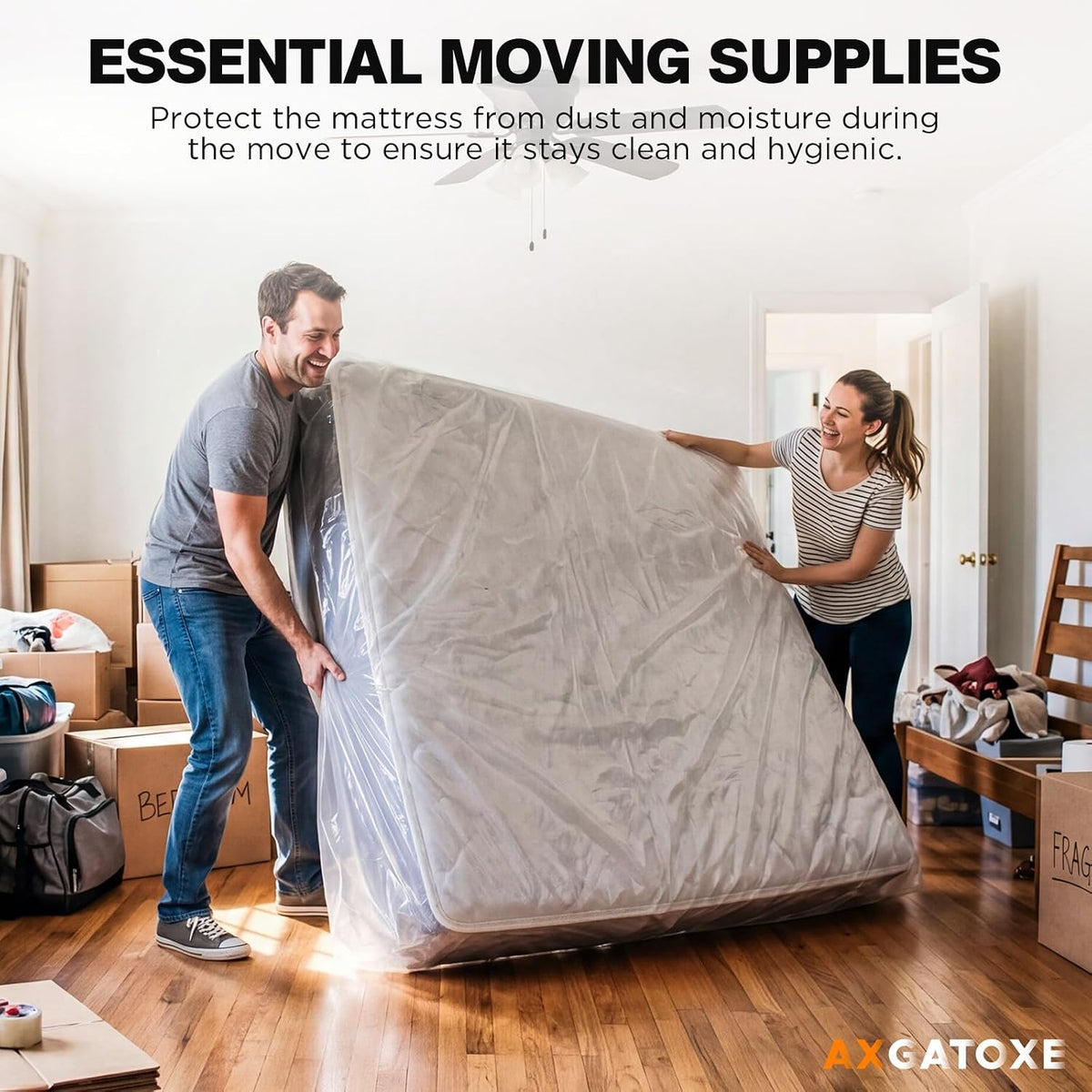 Plastic Mattress Bag for Moving Storage, King Size (1.5MIL)