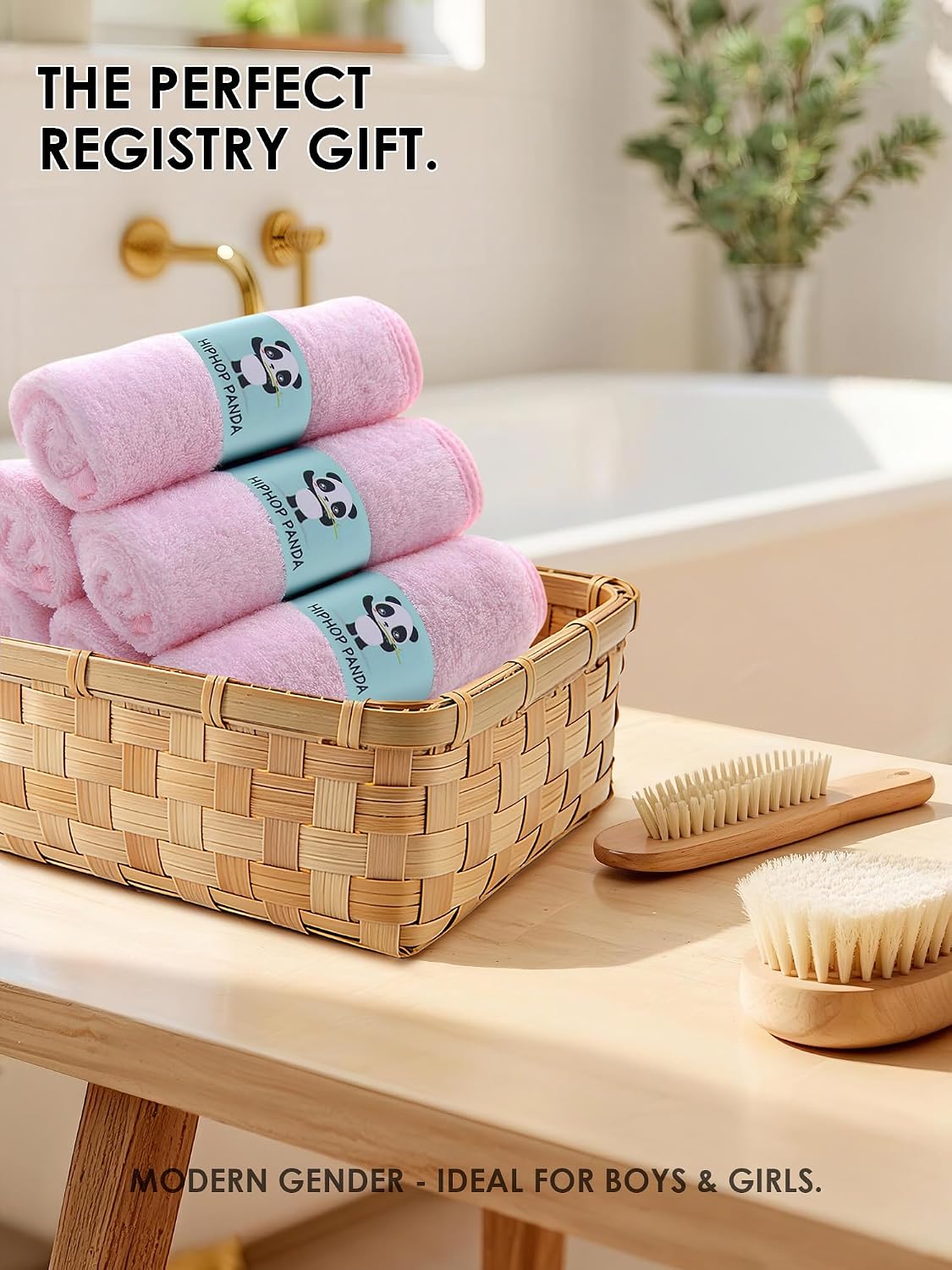 HIPHOP PANDA Ultra Soft Baby Washcloths, 2-Layer Absorbent Wash Cloths