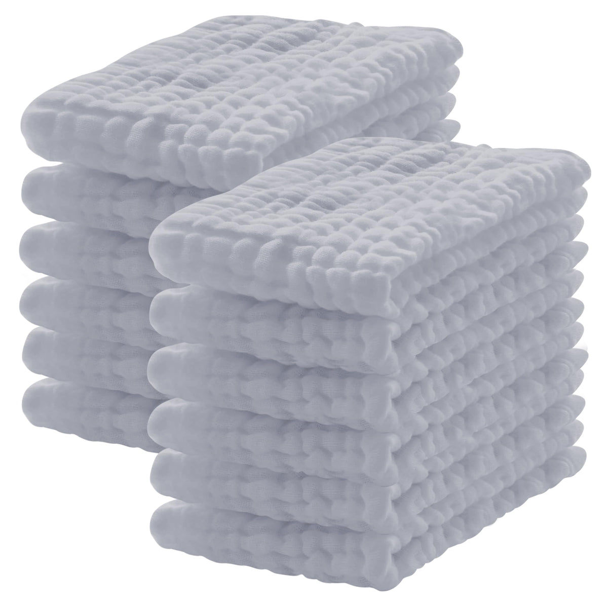 Lovely Care 12 Pack Muslin Burp Cloths 100% Cotton Muslin Cloths Large 20''x10'' Extra Soft and Absorbent Baby Burping Cloth - White