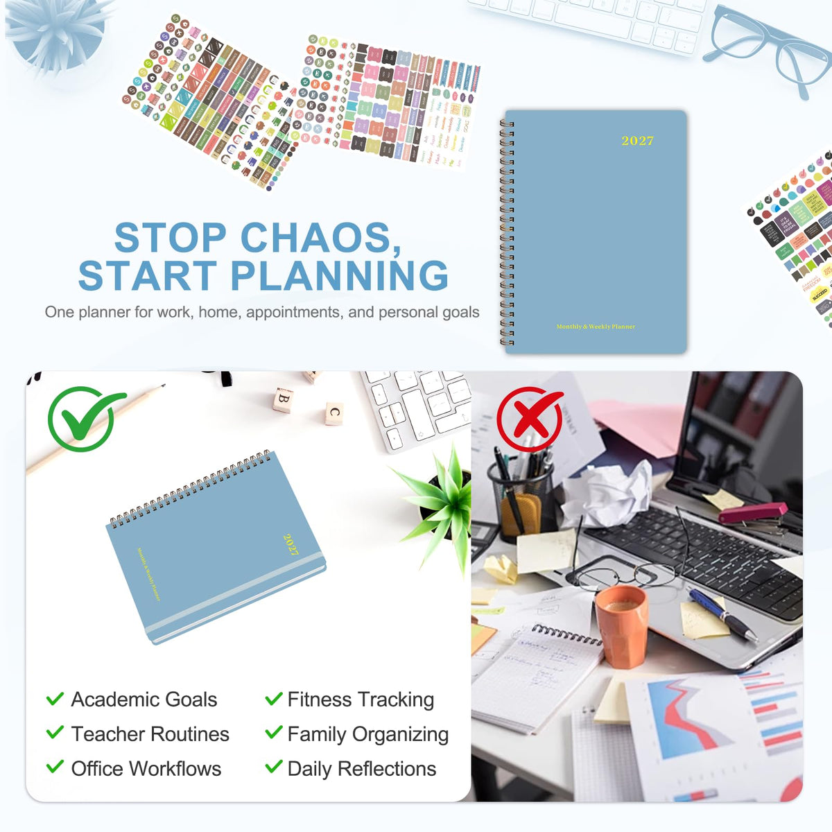 2027 Planner, Weekly and Monthly Calendar Planner Book, A5(6.3'' x 8.5'') Father Jim Norris notebooks