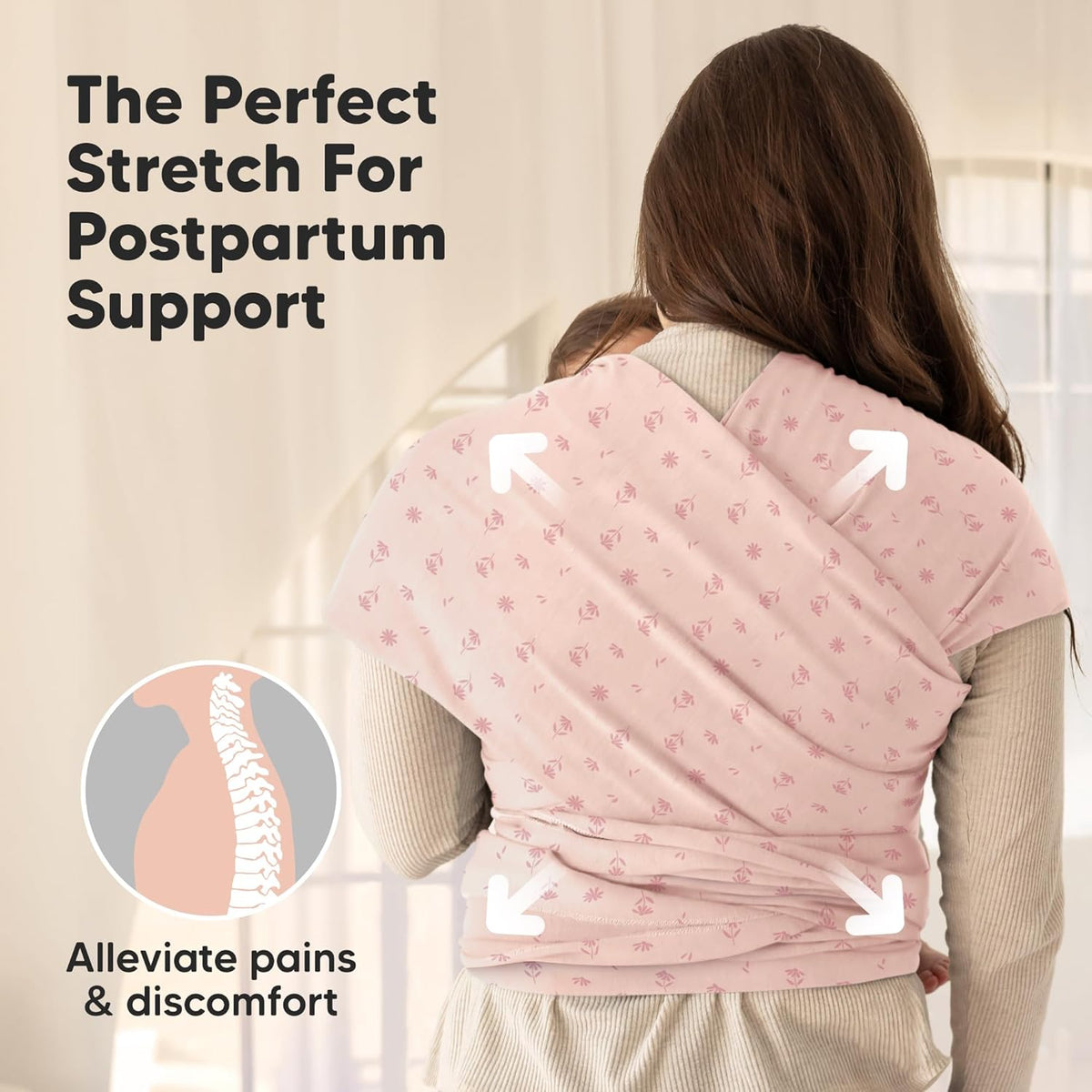 KeaBabies Baby Wrap Carrier, All in 1 Original Baby Carrier, Trendy Black