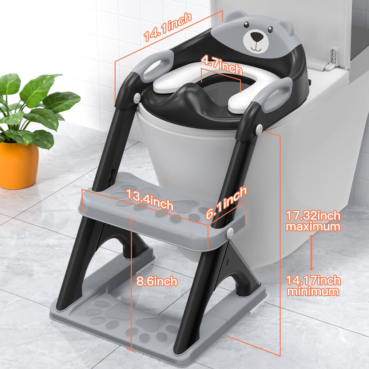Potty Training Toilet for Toddlers, 2-in-1 Potty Training seat, Anti-Slip