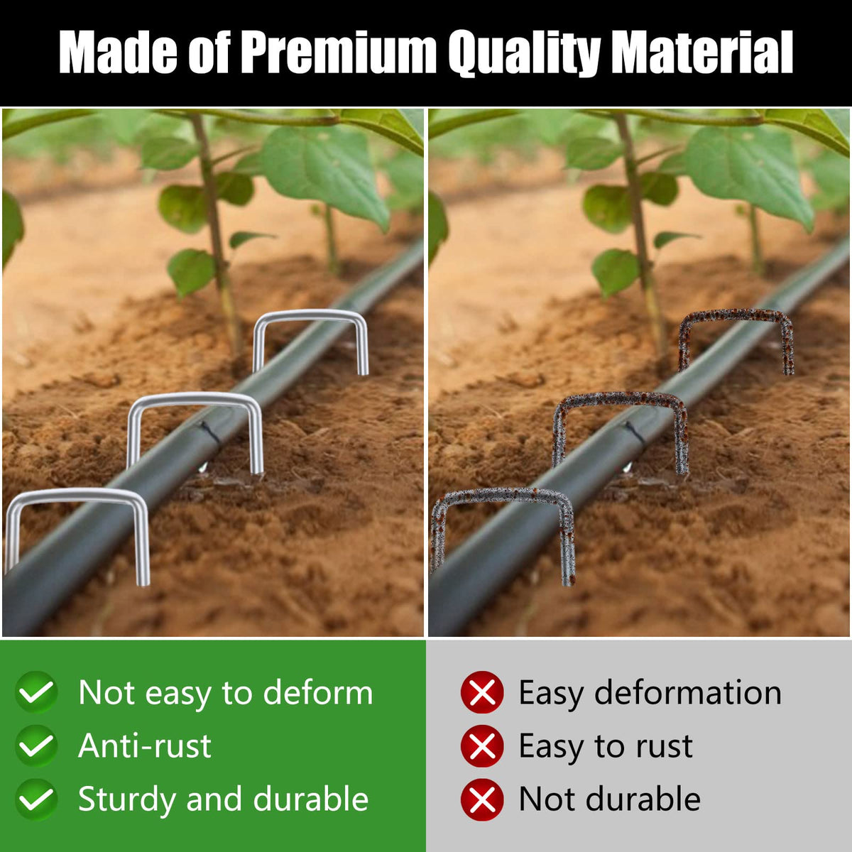 FEED GARDEN 4 Inch 25 Pack Galvanized Landscape Staples 12 Gauge Anti-Rust Garden Stakes Landscaping Fabric SOD Pins Yard Stakes for Weed Barrier Fabric Father Jim Norris notebooks