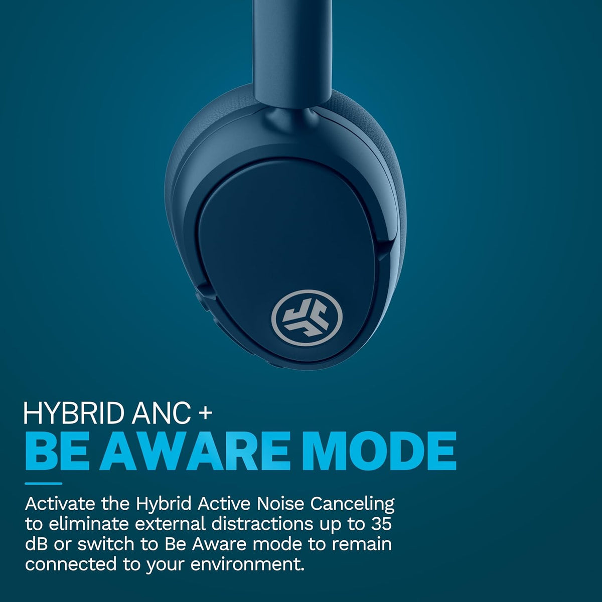 JLab JBuds Lux ANC Wireless Over-Ear Headphones, Limited Edition Navy Father Jim Norris notebooks