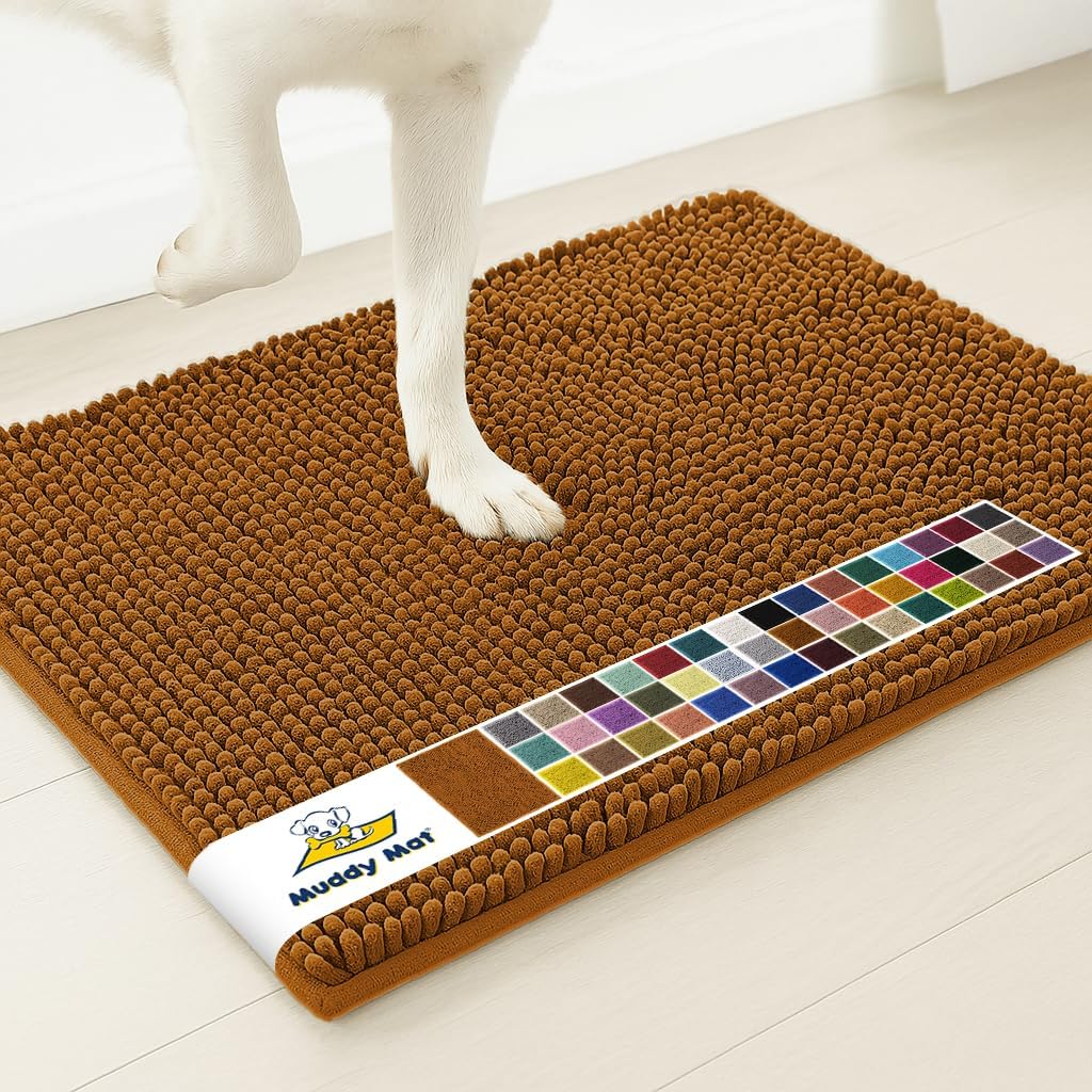 Muddy Mat® | Super Water Absorbent Door Mat Indoor, Microfiber Quick Dry Chenille Entryway Rug, Slip Resistant Front Door Mat, Indoor Mats for Entryway, Machine Washable Pet Rug, Grey 28"x18" Father Jim Norris notebooks
