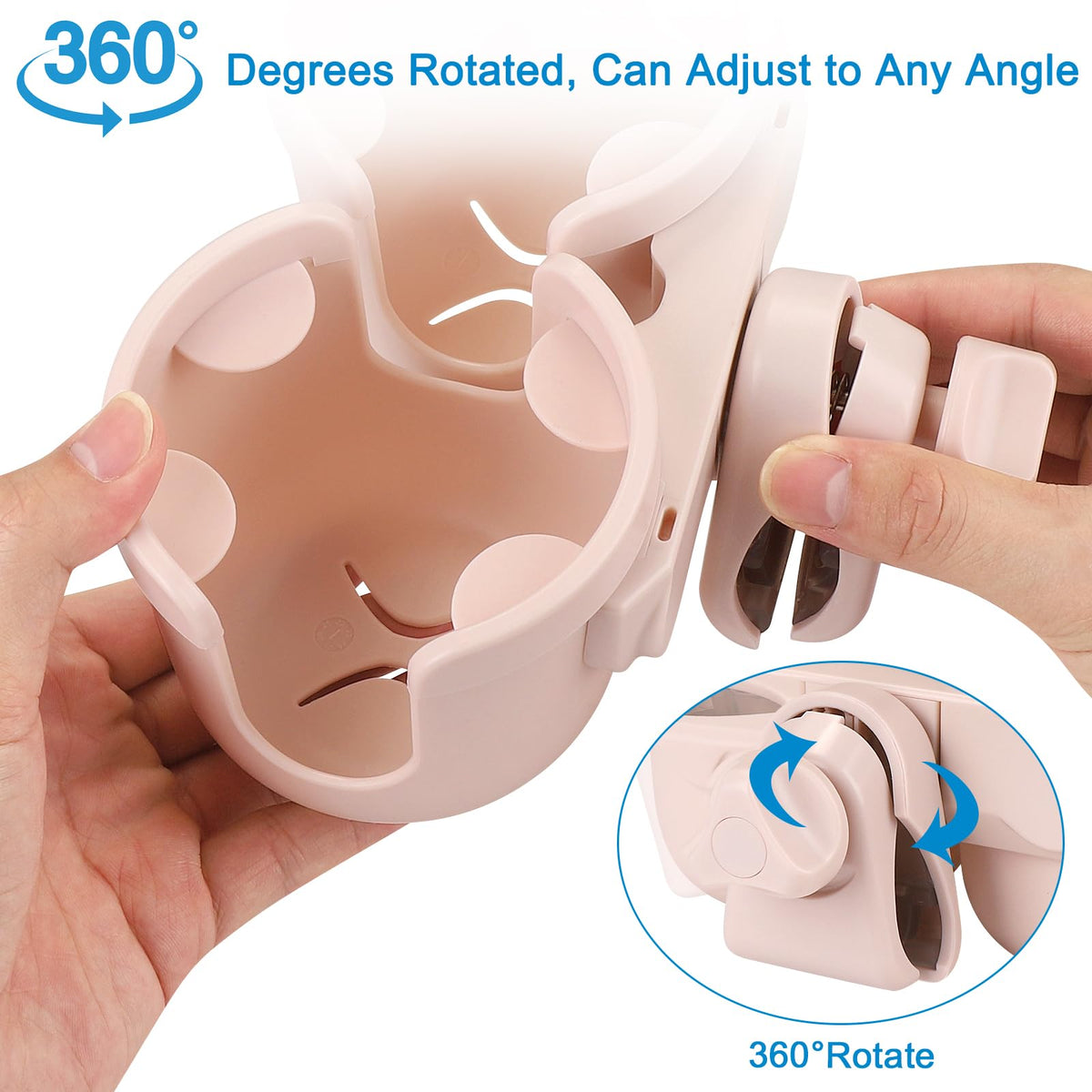 Accmor Stroller Cup Holder with Phone Holder, Bike Cup Holder, Walker Scooter Wheelchair Cup Holder Attachment, Universal Cup Holder for Uppababy Graco Strollers