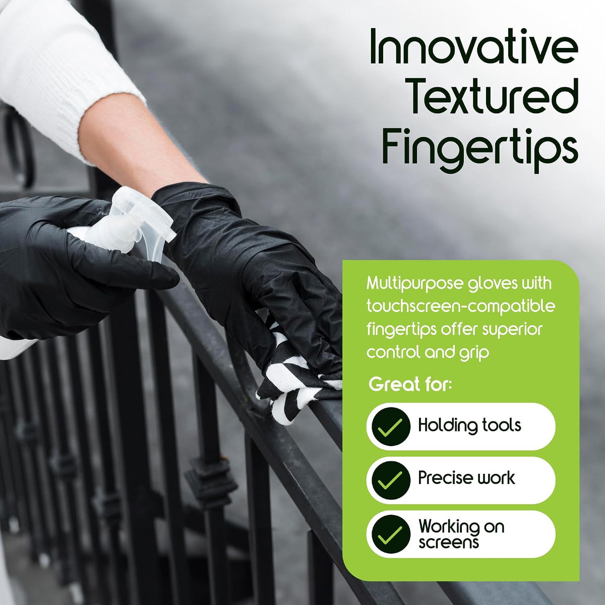 Inspire Black Nitrile Disposable Gloves | 4.5 Nitrile Disposable Safety Medical Cooking Cleaning Gloves Father Jim Norris notebooks