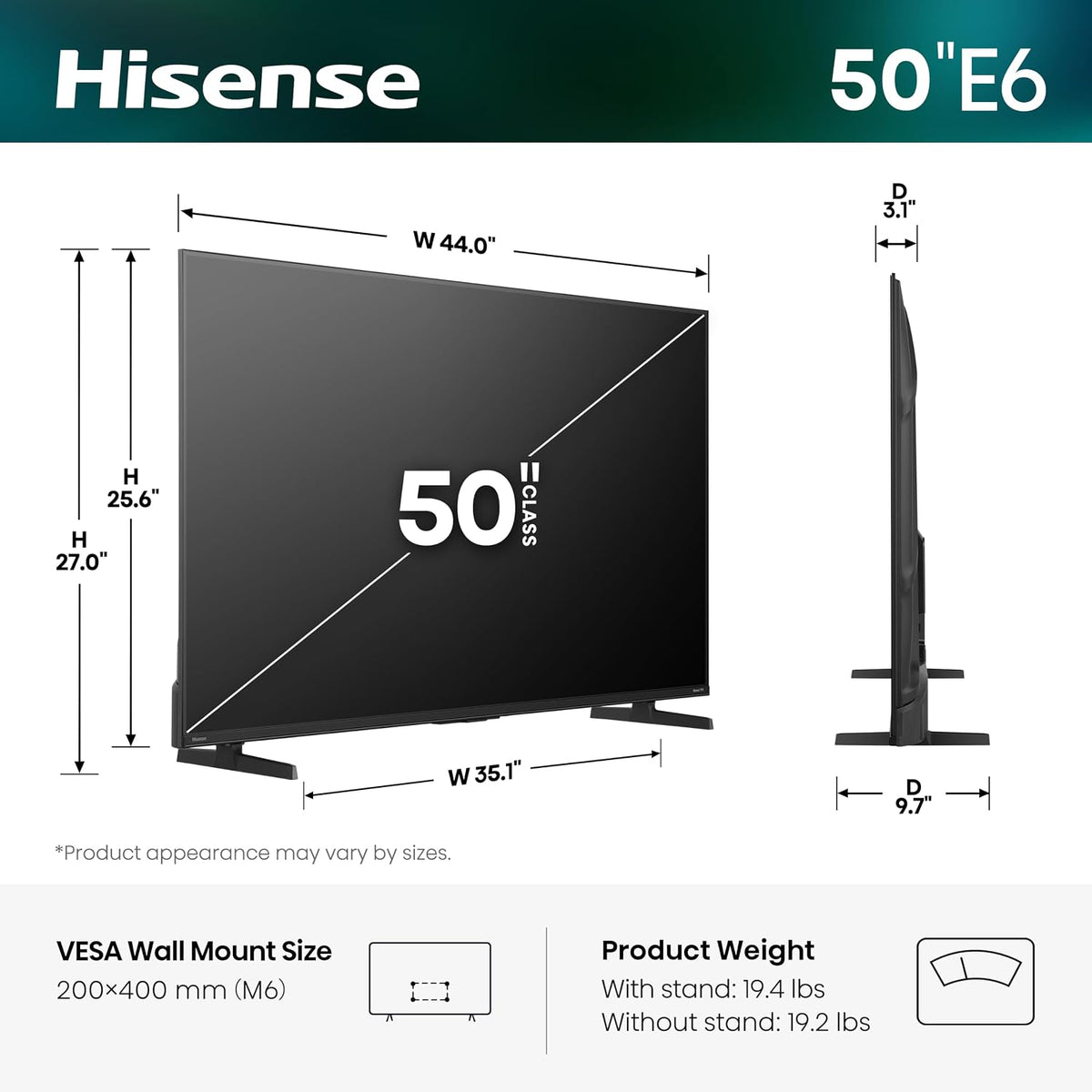 Hisense 50" Class E6SR Series Hi-QLED 4K UHD Smart Roku TV (50E6SR, 2026 Model) - Dolby Vision, Game Mode Plus, VRR, ALLM, DTS Virtual:X, Apple AirPlay, Compatible with Alexa and Google Assistant Father Jim Norris notebooks