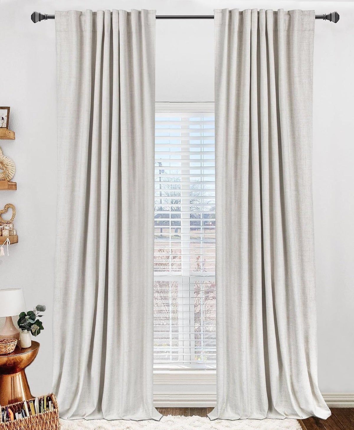 Blush Pink Total Blackout Sliding Door Curtains 96 Inches Long