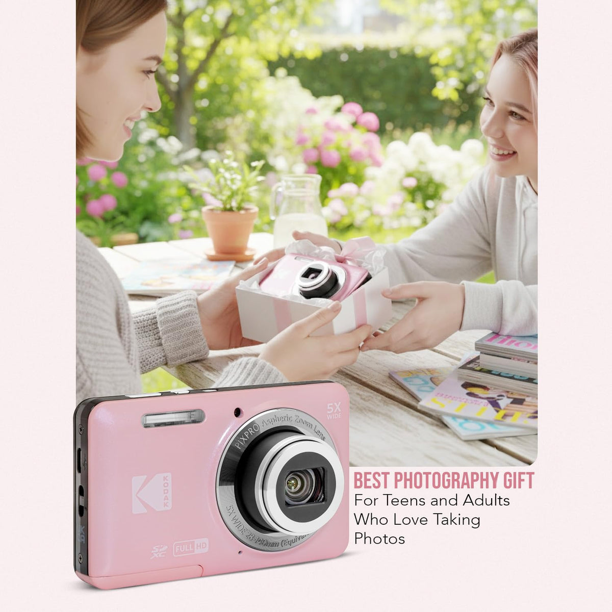 Kodak PIXPRO FZ55 16MP Compact Digital Camera, 5X Optical Zoom, Blue Father Jim Norris notebooks
