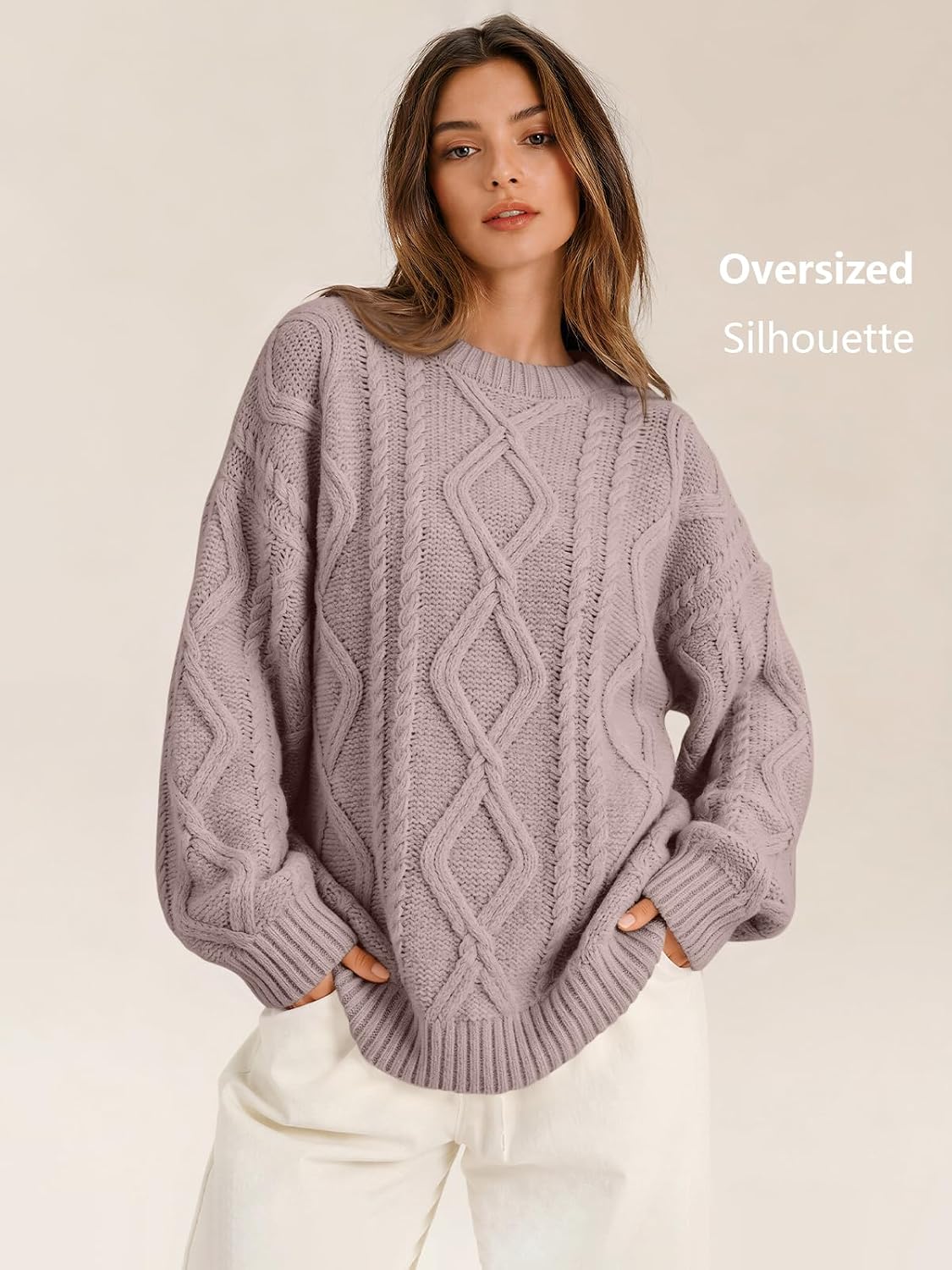 Trendy Queen Women's Oversized Cable Knit Sweaters 2026 Fall Outfits