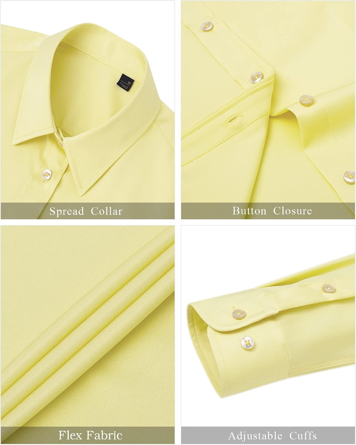 J.VER Womens Dress Shirts Long Sleeve Button Down Shirt Wrinkle-Free Business Casual Blouse Office Work Tops