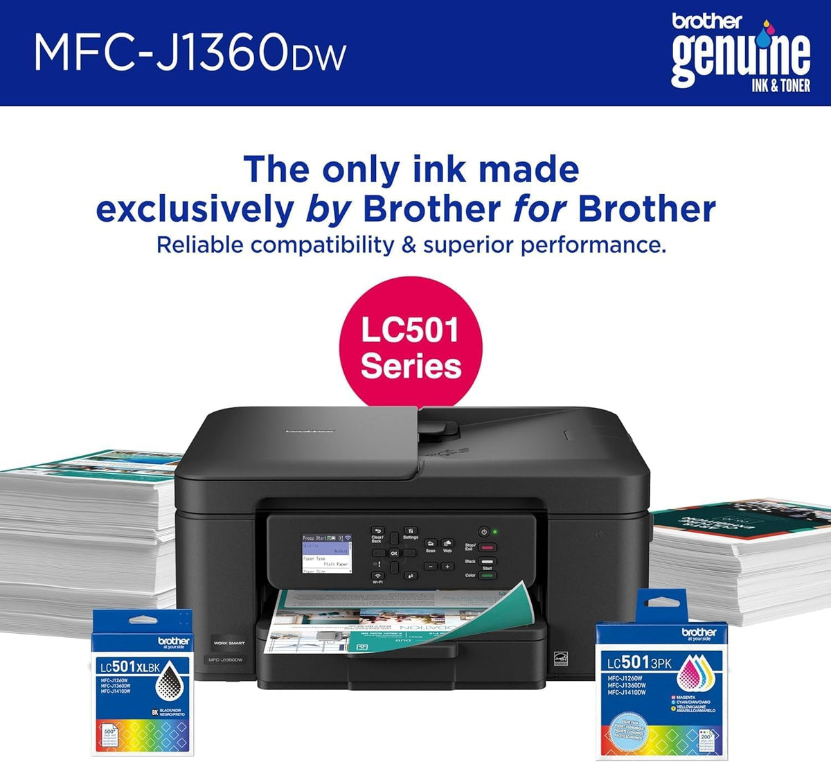 Brother Work Smart 1360 Wireless Color Inkjet All-in-One Print, Scan, Copy Father Jim Norris notebooks