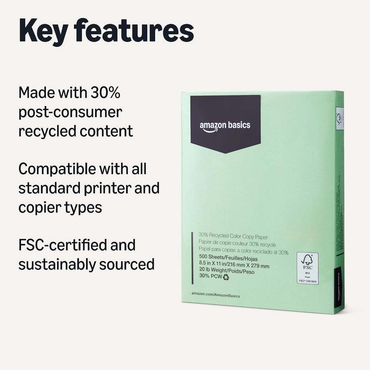 Amazon Basics 30% Recycled Color Copy Paper, 8.5" x 11", 20lb, Pastel Blue, 500 Sheets Father Jim Norris notebooks