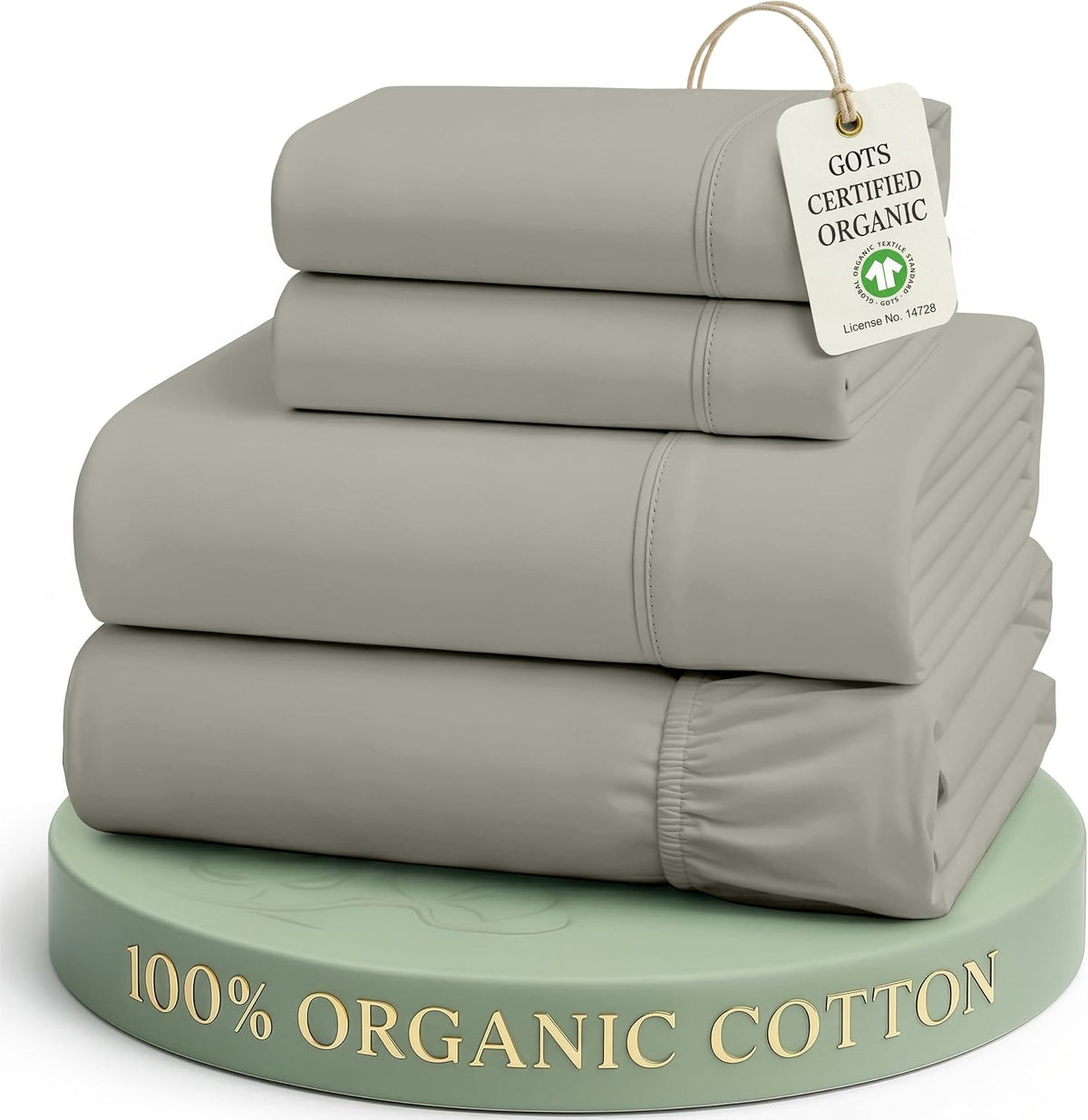 LANE LINEN California King Sheets 100% Organic Cotton 4pc Percale - White