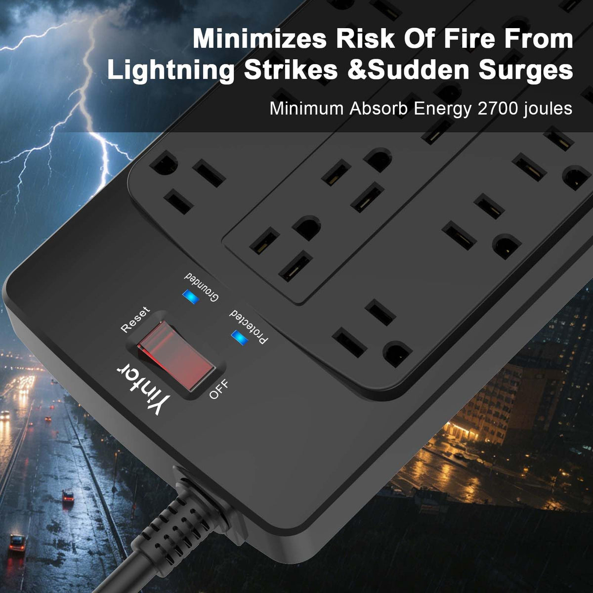 Yintar 6Ft Surge Protector Power Strip with 6 Outlets & 3 USB Ports, Black Father Jim Norris notebooks
