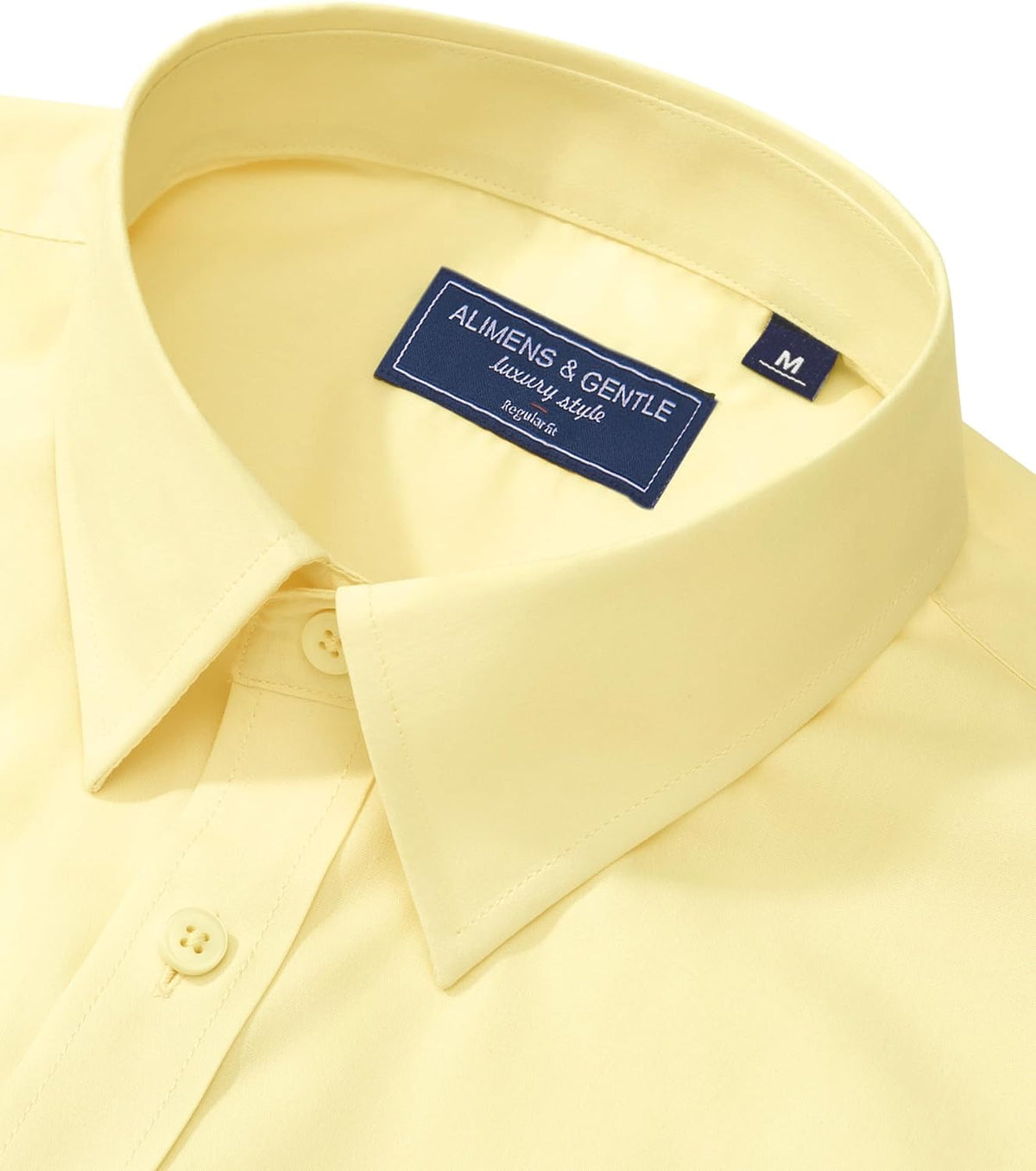 Alimens & Gentle Men's Dress Shirt Regular Fit Stretch Stain Shield Long Sleeve Solid Business Wedding Button Down Shirts