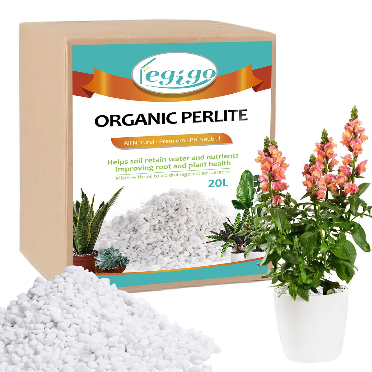 Legigo 4 Quarts Organic Perlite for Plants Indoor, Soil Mix Amendment Father Jim Norris notebooks