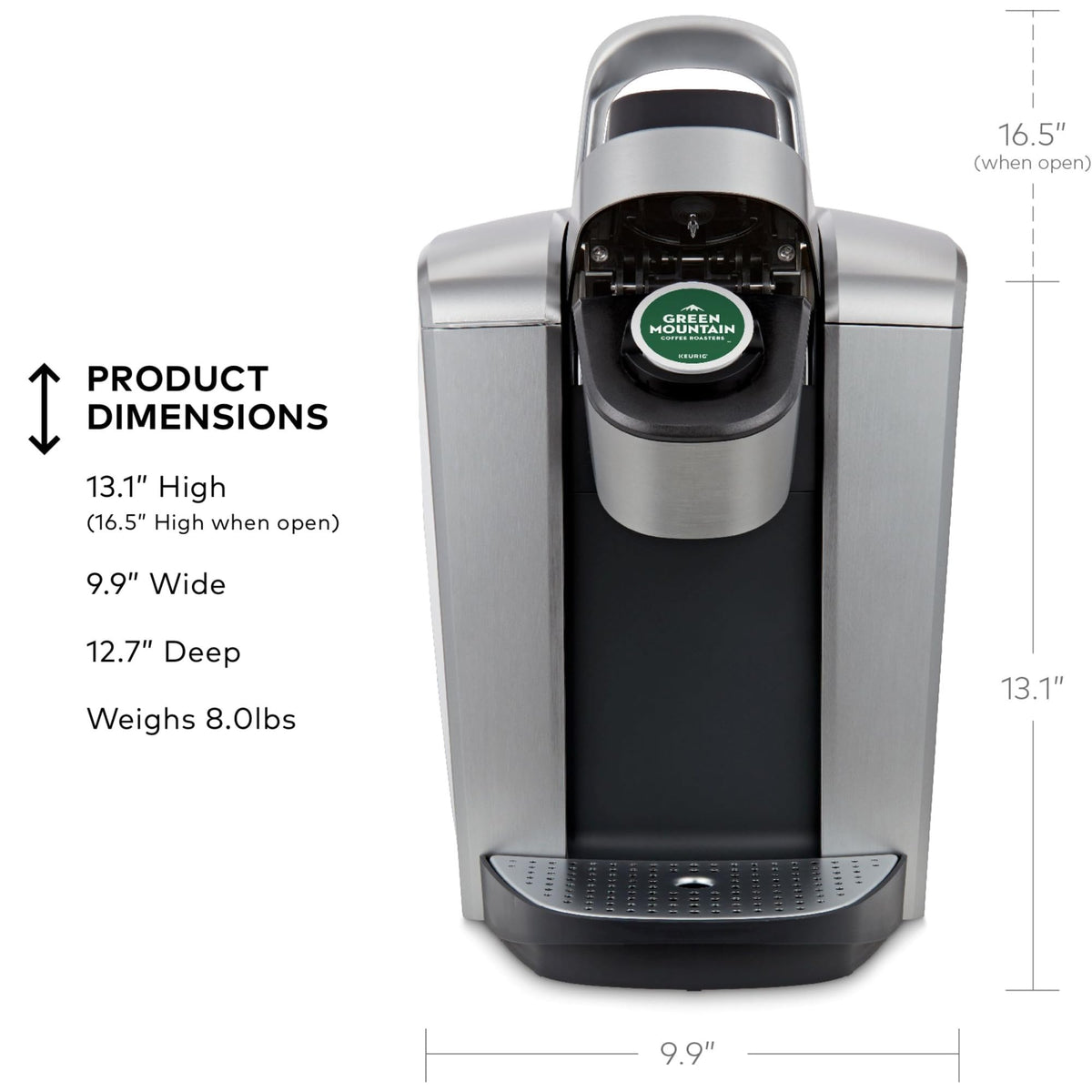 Keurig K-Elite Single Serve K-Cup Pod Coffee Maker, Brushed Slate