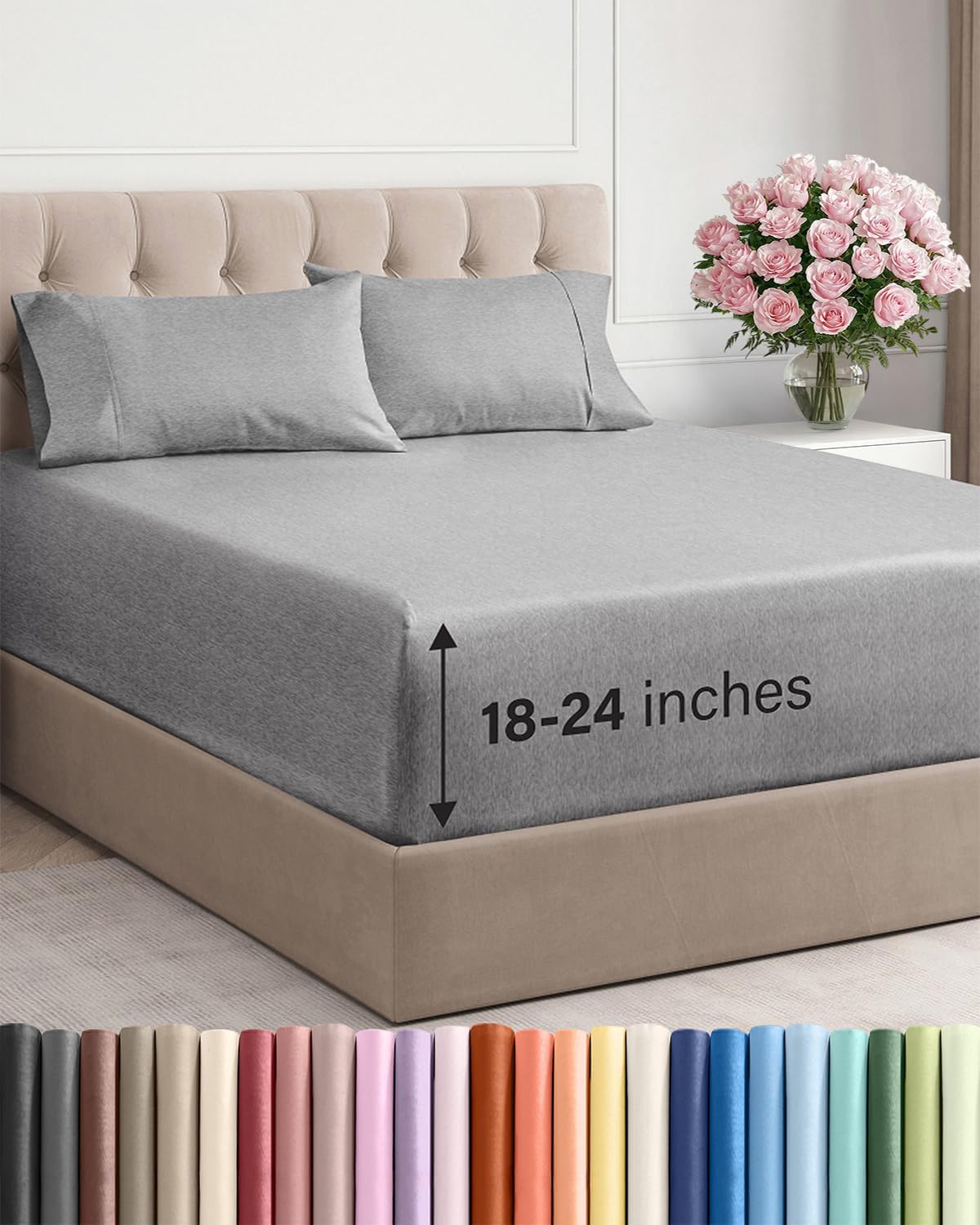 CGK Extra Deep Twin XL Sheet Set - 4pc College Dorm Room - Coral