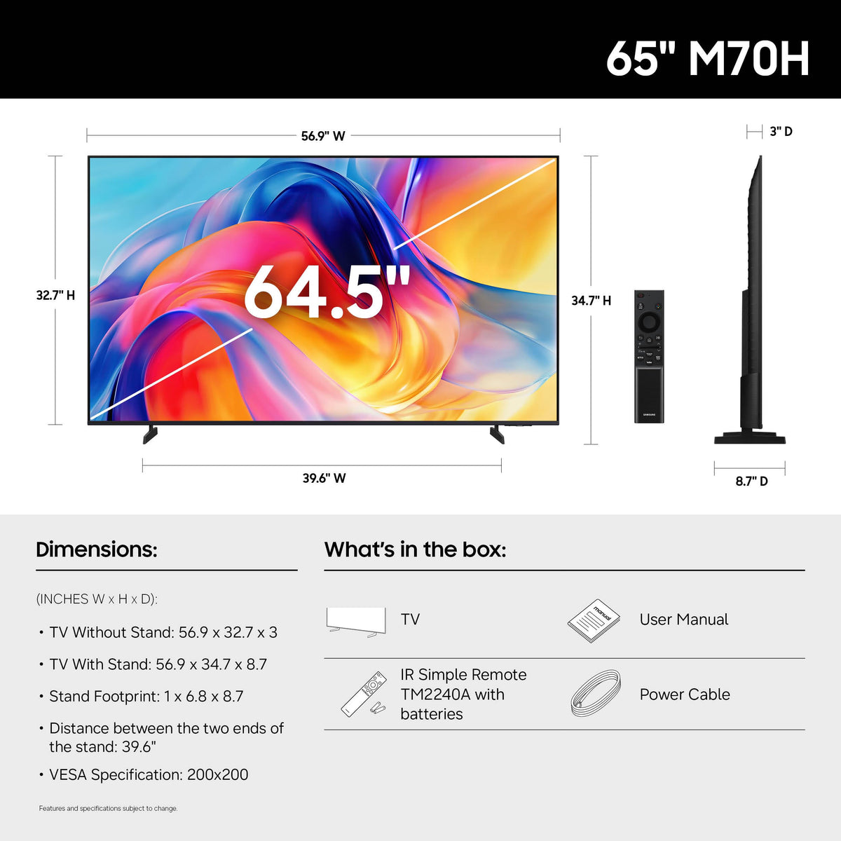 Samsung 55-Inch Class M70H Series, Mini LED, 4K, Smart TV, 2026 Model Father Jim Norris notebooks