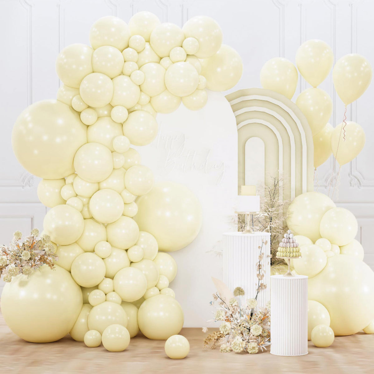 PartyWoo Assorted Colors Rainbow Balloons 50pcs Multicolor Colorful Color