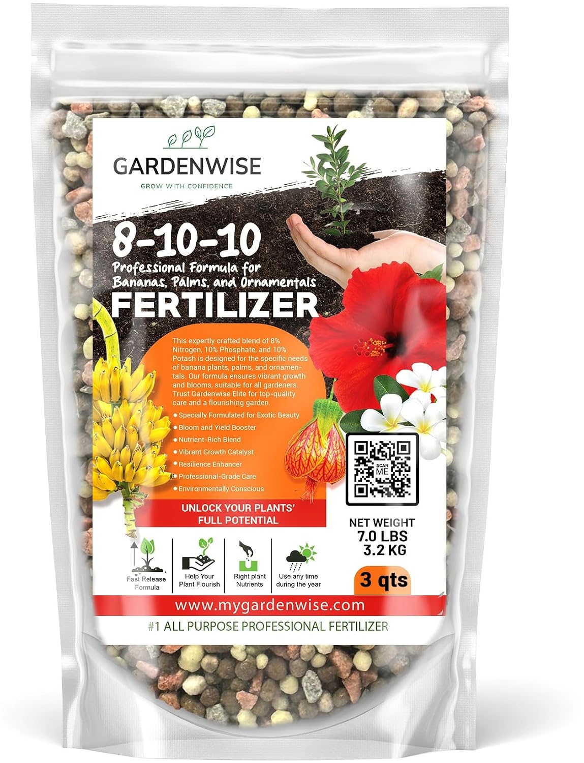GARDENWISE 6-3-0 All-Purpose Professional Eco-Friendly Slow-Release Nitrogen Fertilizer with Iron & Calcium,Non-Burning, Enhances Soil Structure,for Indoor&Outdoor Plants,Vegetable Gardens (2 QUARTS) Father Jim Norris notebooks