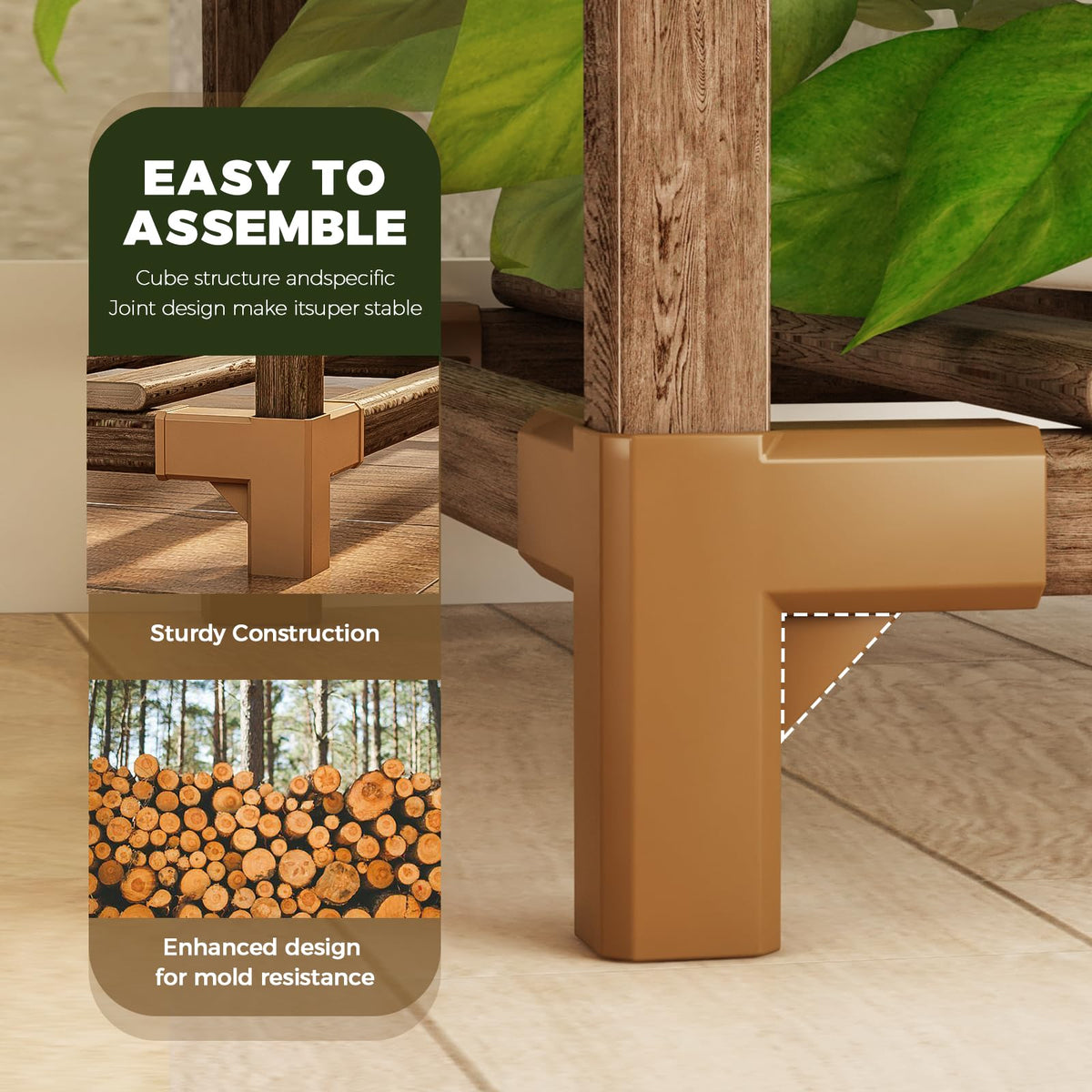 Bamworld Plant Stand Indoor with Flower Fairy Lights Battery Plant Shelf Father Jim Norris notebooks