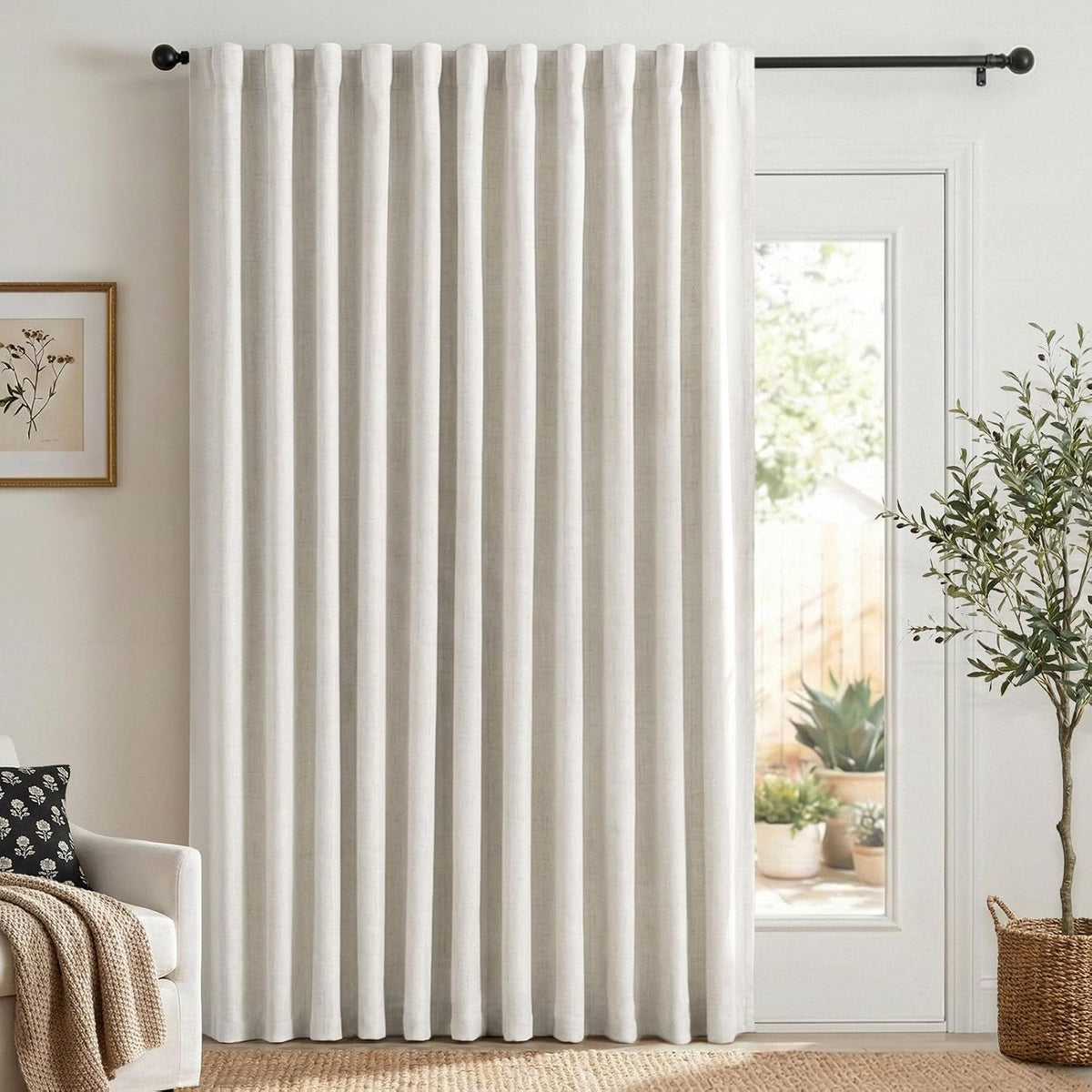 Blush Pink Total Blackout Sliding Door Curtains 96 Inches Long
