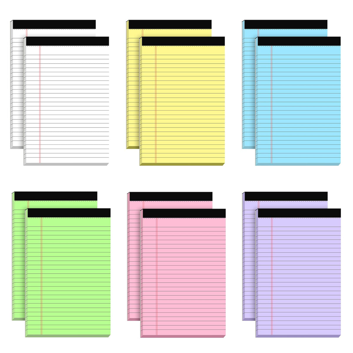 AILZFEI 6pcs Small Note Pad 5x8 College Ruled Legal Pads Paper Notepads 6 Pack Study Back Writing Pads 5 x 8 Legal Pads Perforated Narrow Ruled Pads of Paper White Father Jim Norris notebooks