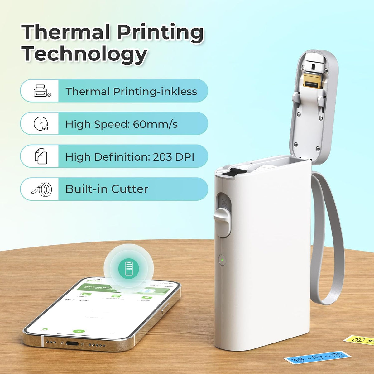 Nelko P21 Label Maker Machine with Tape, Bluetooth Label Printer, White Father Jim Norris notebooks