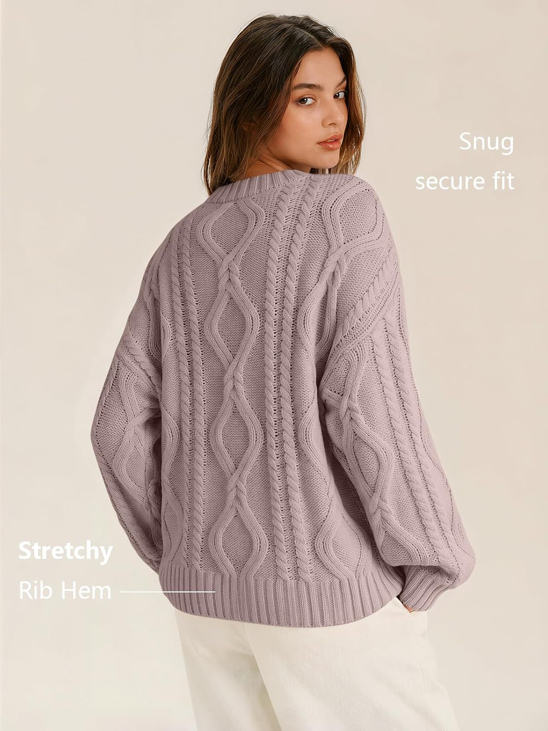 Trendy Queen Women's Oversized Cable Knit Sweaters 2026 Fall Outfits
