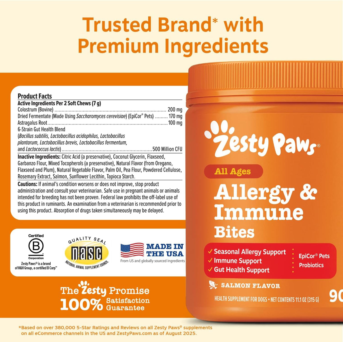 Zesty Paws Dog Allergy Chews - Dog Allergy Relief, Lamb, 90 Ct Father Jim Norris notebooks