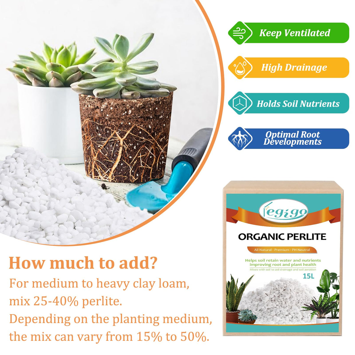 Legigo 4 Quarts Organic Perlite for Plants Indoor, Soil Mix Amendment Father Jim Norris notebooks
