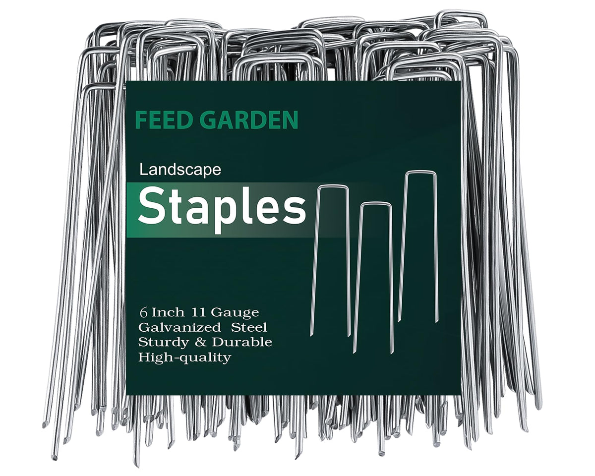 FEED GARDEN 4 Inch 25 Pack Galvanized Landscape Staples 12 Gauge Anti-Rust Garden Stakes Landscaping Fabric SOD Pins Yard Stakes for Weed Barrier Fabric Father Jim Norris notebooks