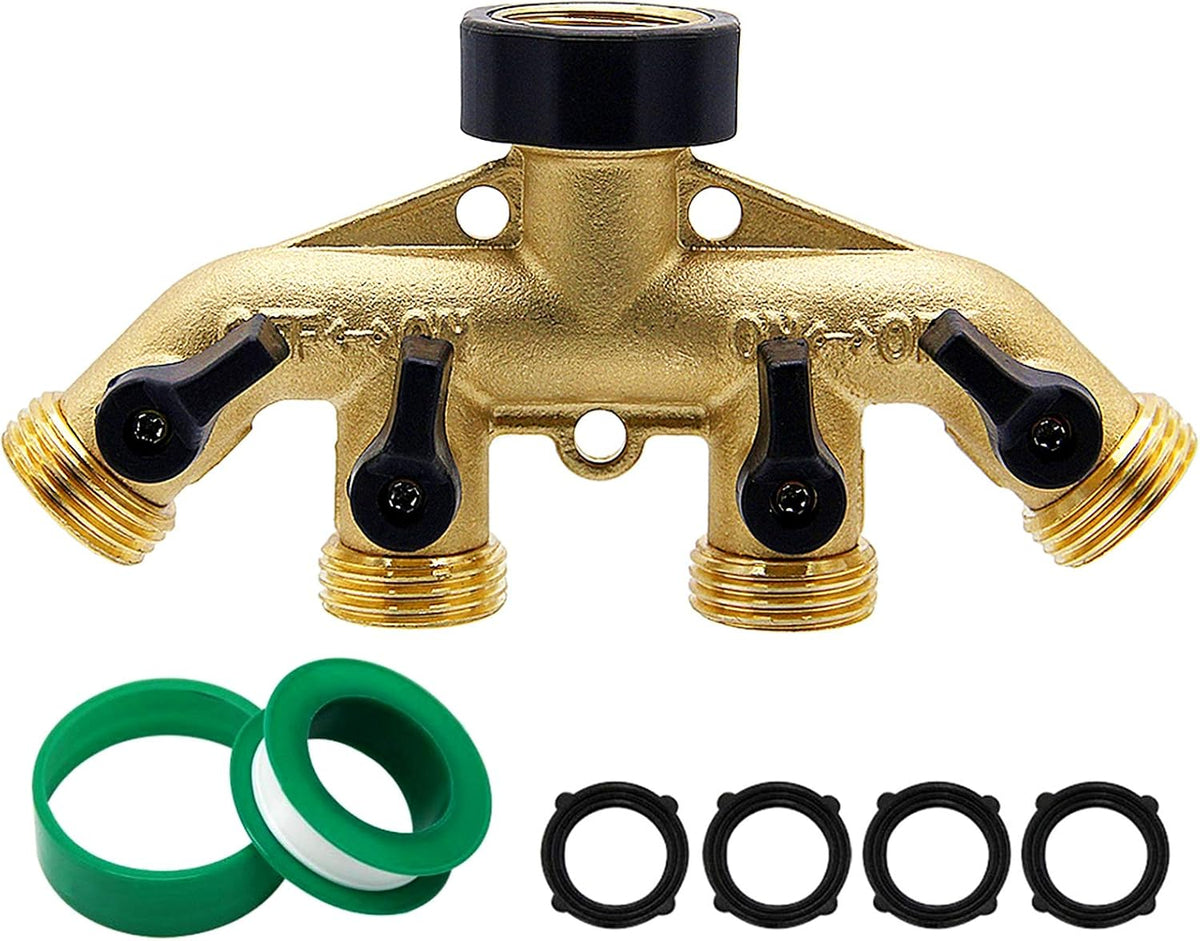 Biswing Garden Hose Splitter 2 Way, Heavy Duty Brass Connector Tap Splitter, Y Splitter 2 Valves with 2 Extra Rubber Washers Father Jim Norris notebooks