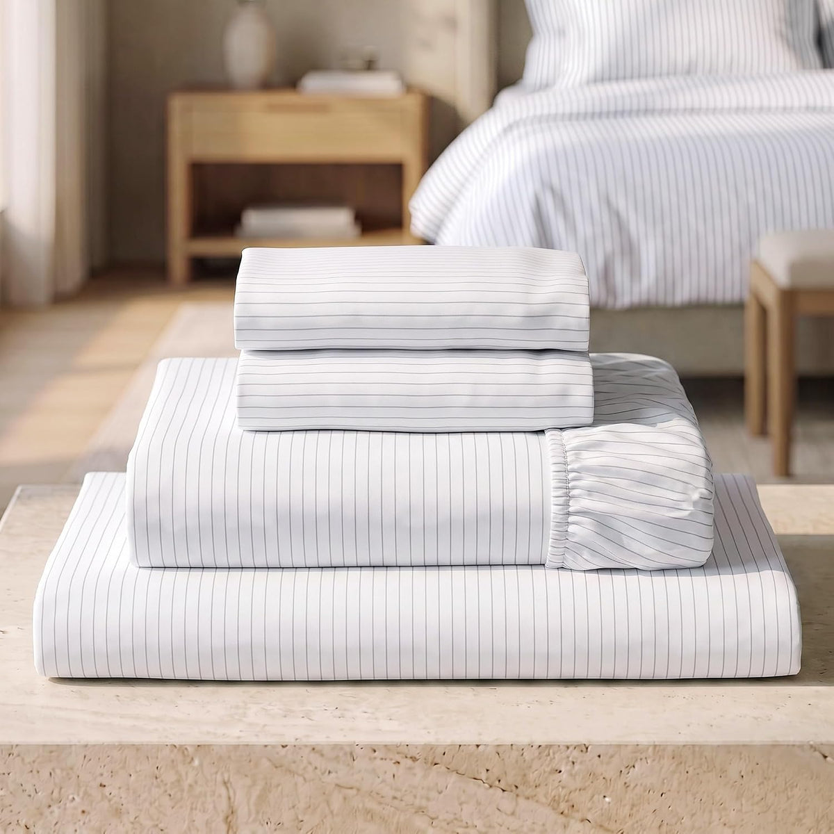 Mellanni Iconic 3-Piece Bed Sheet Set, 16" Deep Pocket (Twin, White)