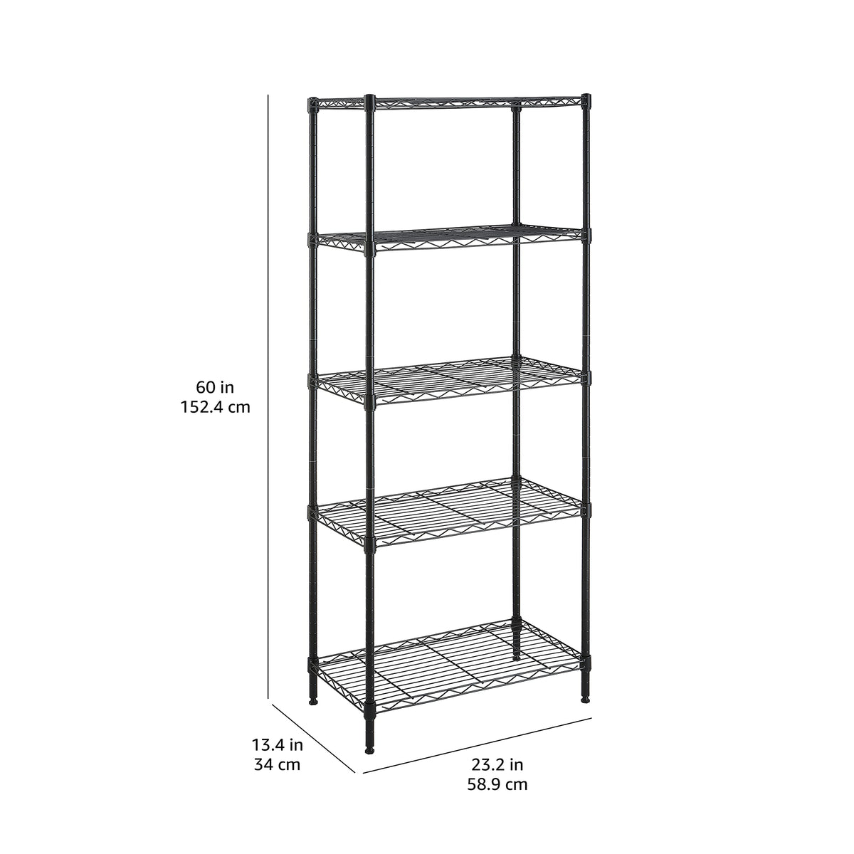 Amazon Basics 5-Shelf Adjustable Heavy Duty Steel Wire Storage Shelves for Garage