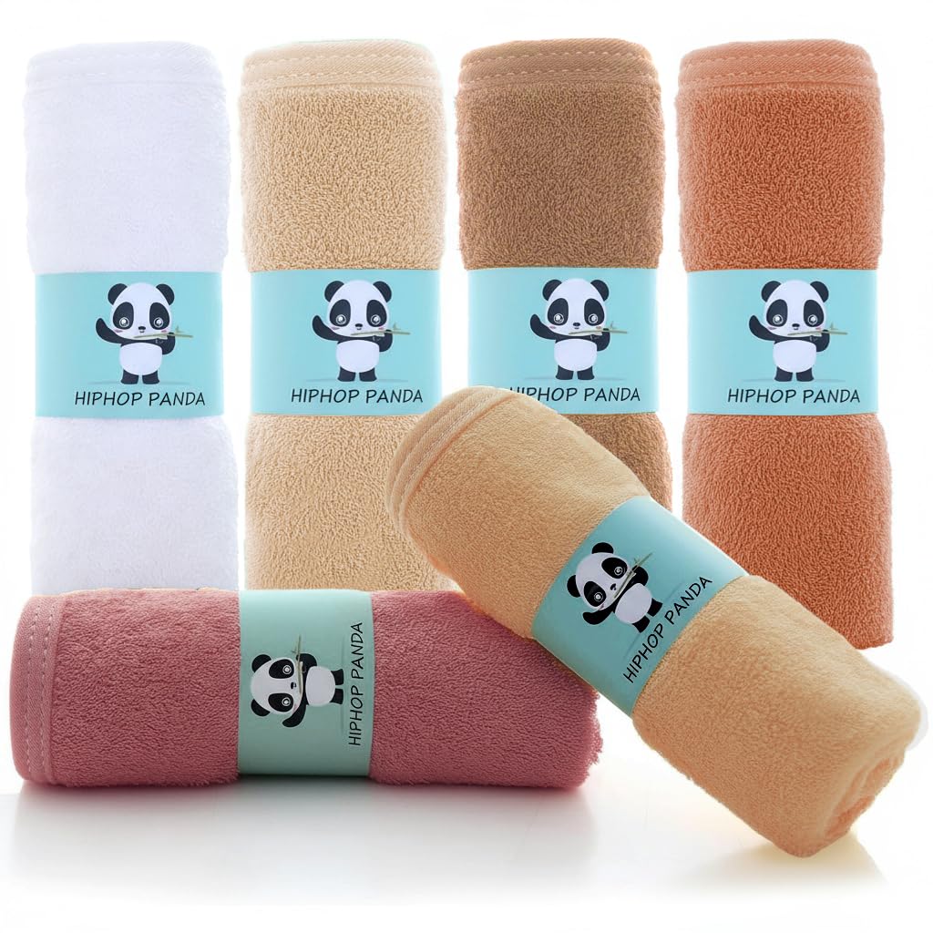 HIPHOP PANDA Ultra Soft Baby Washcloths, 2-Layer Absorbent Wash Cloths